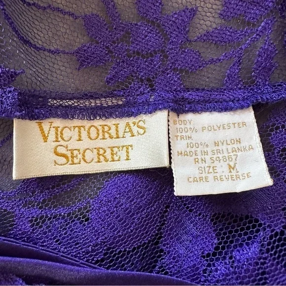 Vintage Victoria's Secret Purple Lace Lingerie Bodysuit Size M - Picture 10 of 12